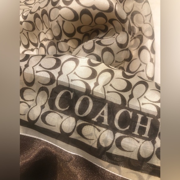 COACH Logo Satin-Like Scarf - Picture 2 of 7
